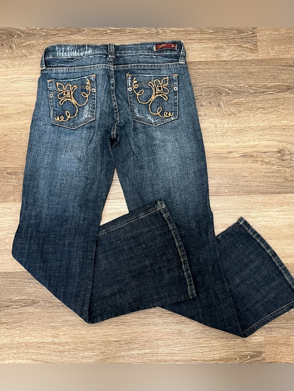 Underground Soul Jeans Womens 9 Y2K Dark Wash Embroidered Flare Leg Distressed